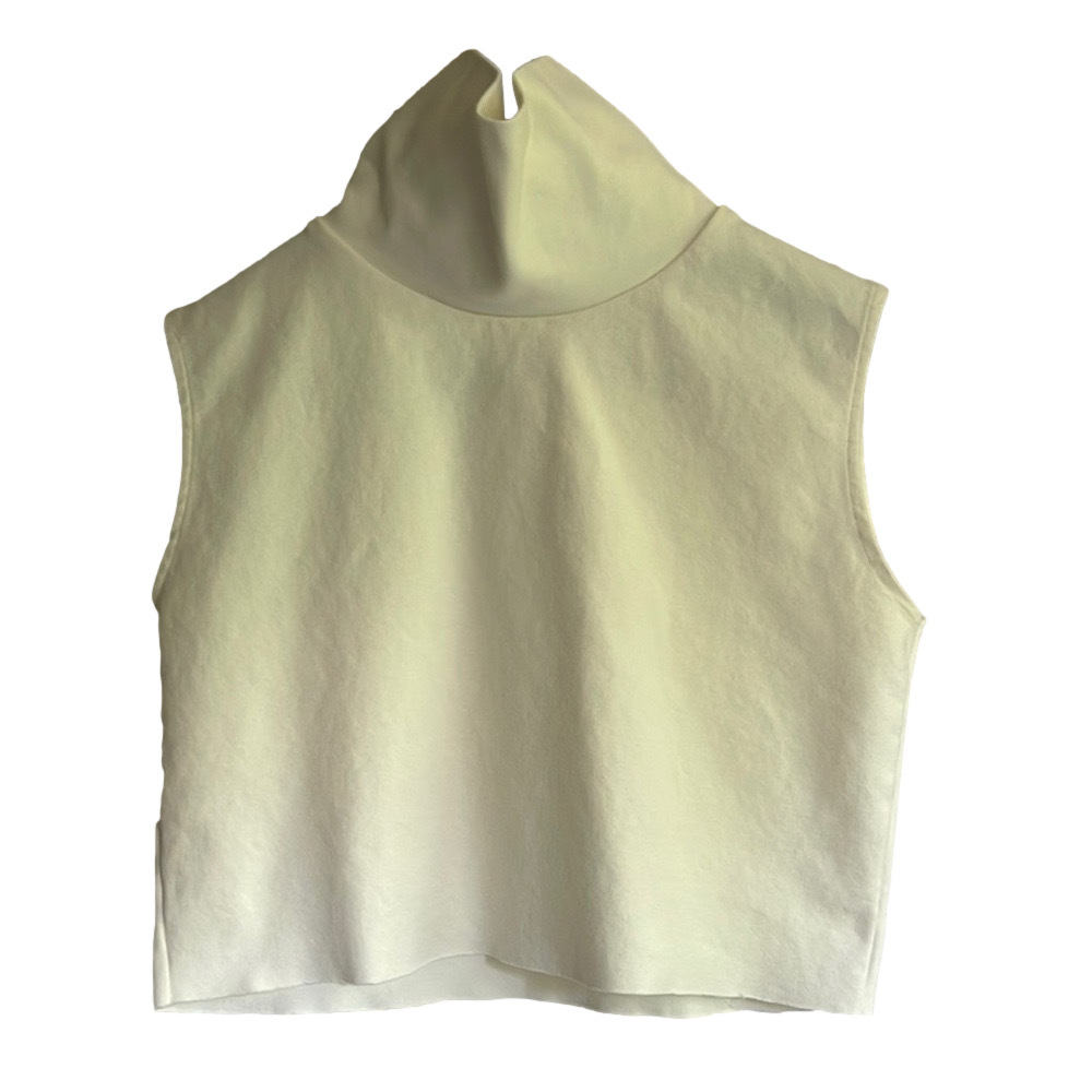 Jesse Kamm Cream Sleeveless Crop Tank Top